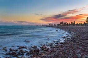 large pebbles by the sea