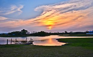 Water Panoramic sunset Nature