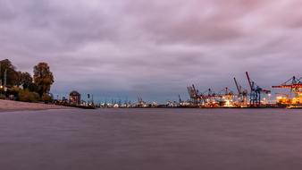 Elbe Evening pink Water