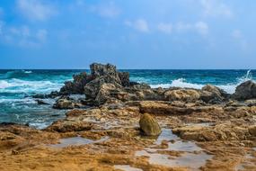 rocky coast, stormy sea