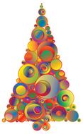 abstract colorful christmas tree drawing