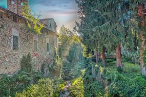 green trees near brick building in italy
