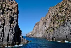 rocks on aeolian islands on a sunny day