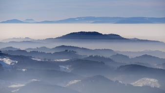 Landscape of Winter Sea Of Fog Black forest