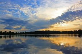 Reflection of sky on Lake, germany, saarland