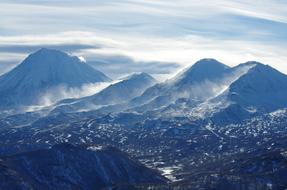 panoramic view of the mountain plateau on a winter day