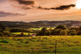 Landscape Panorama of Nature sunset