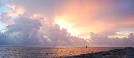 clouds over the sea during sunrise