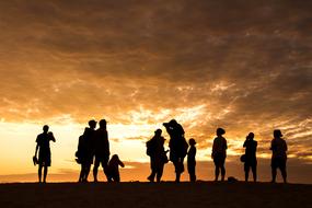 people Silhouettes at Sunset Dawn