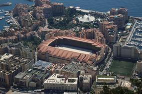 Landscape of Monaco, with the buildings, on the coast