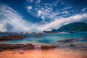 colorful beach in seascape