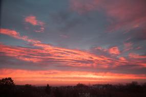 pink Sky West In The Evening