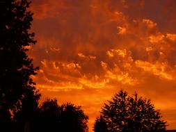 Sunset Red Clouds on sky