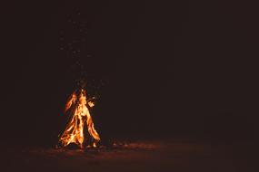 bonfire on the beach at night
