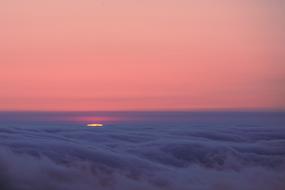 Sunset Among The Sea Of ââClouds