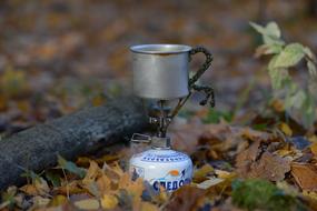 burner for tourism in the autumn forest