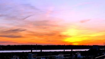colorful Sunset over Baltic Sea