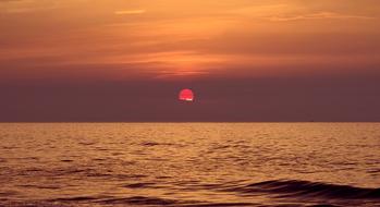 Sunset over Sea Ocean