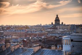 City Architecture at Sunset