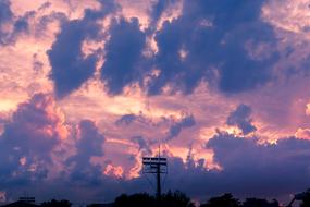 landscape of purple Light Clouds Sky