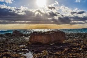 Rocky Coast at sunlight