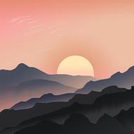 landscape of sunset sky sun graphics