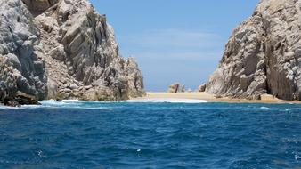 white Sand Beach on rocky Island