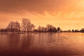 amstel river at sunset