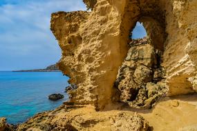 cliff on the sea coast in cyprus