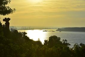 panoramic view of the Danube at sunset