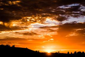 Sunset Setting Evening Sky