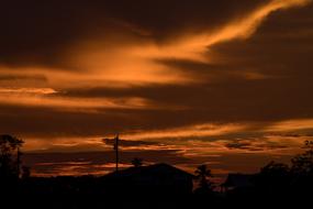 twilight over black silhouettes