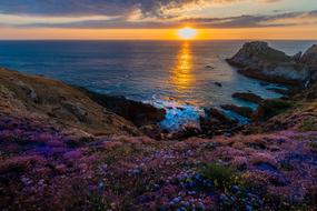 calm Sunset, view from scenic Sea Shore