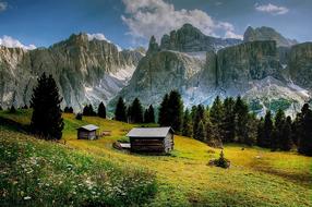 landscape of Val De Mesdi Dolomites Mountains