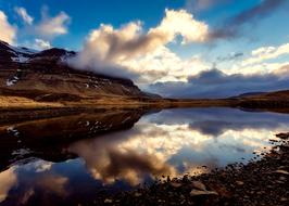 clouds over Iceland Landscape Mountains
