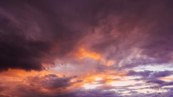 gray clouds at sunset close up
