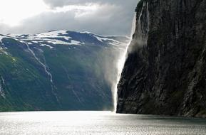 Norway Waterfalls in Fjord Northwest