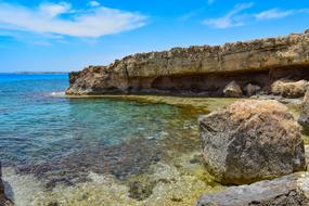 landscape of Rocky Coast Beach cliff
