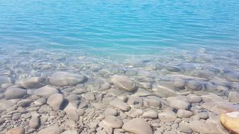 turquoise water on the lake close up