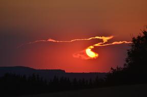 Thuringia Germany at Evening Sunset