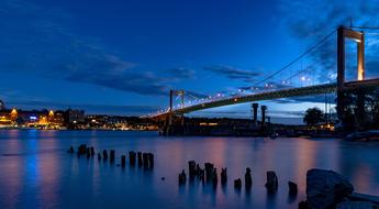 Beautiful landscape of the Ãlvsborgsbron in Gothenburg, Sweden, at colorful and beautiful sunset