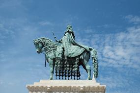 bronze statue of a rider on a horse in the medieval ages