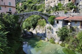 stone bridge in the historical architecture of liguria