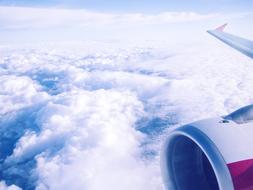 Airplane flight View of cloudy Sky