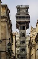 Beautiful buildings in Lisbon, Portugal, in the old town