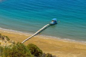 Colorful landscape of the Zapalo Beach of Cyprus, with plants