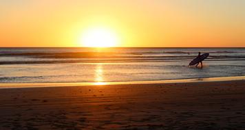 Beach Sunrise Seaside Surfer