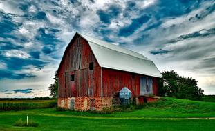 wooden barn on the hill