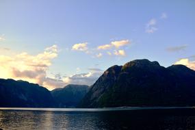 Fjord Mountains Clouds
