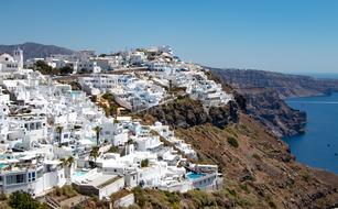 Landscape of Santorini Greece buildings